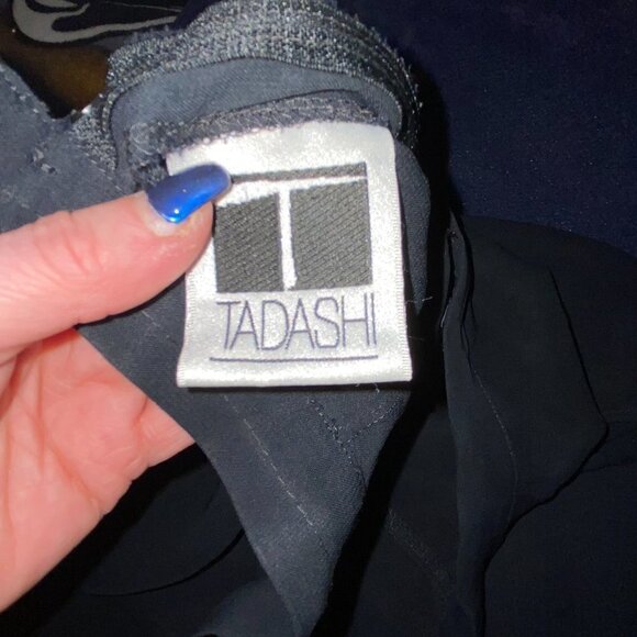 New Without Tags TADASHI Sheer Lined Black Gaucho Pants Size 2 - Picture 5 of 12